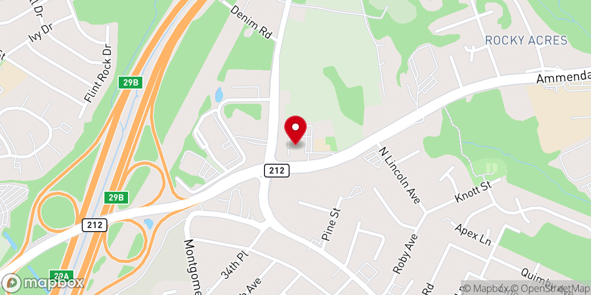 Map showing location of Beltsville Seventh-day Adventist Church