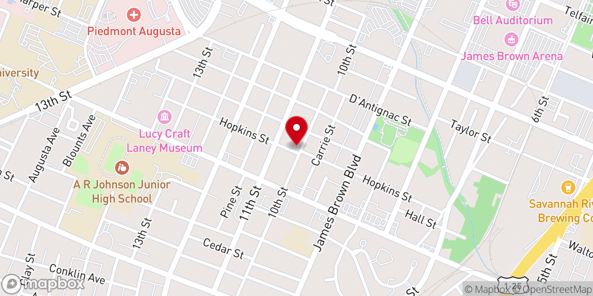 Map showing location of Second New Hope Baptist Church