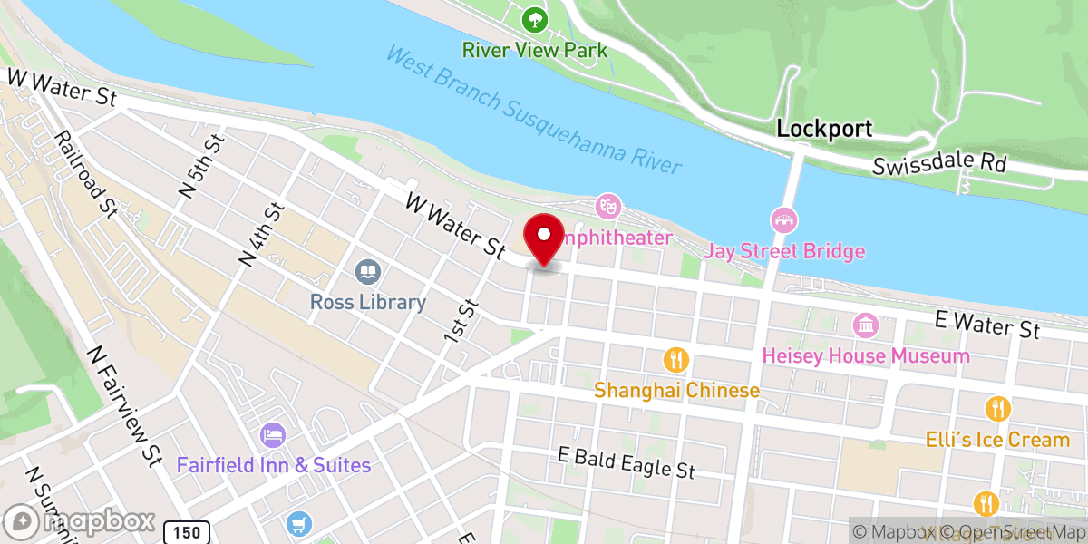 Map showing location of Great Island Presbyterian Church
