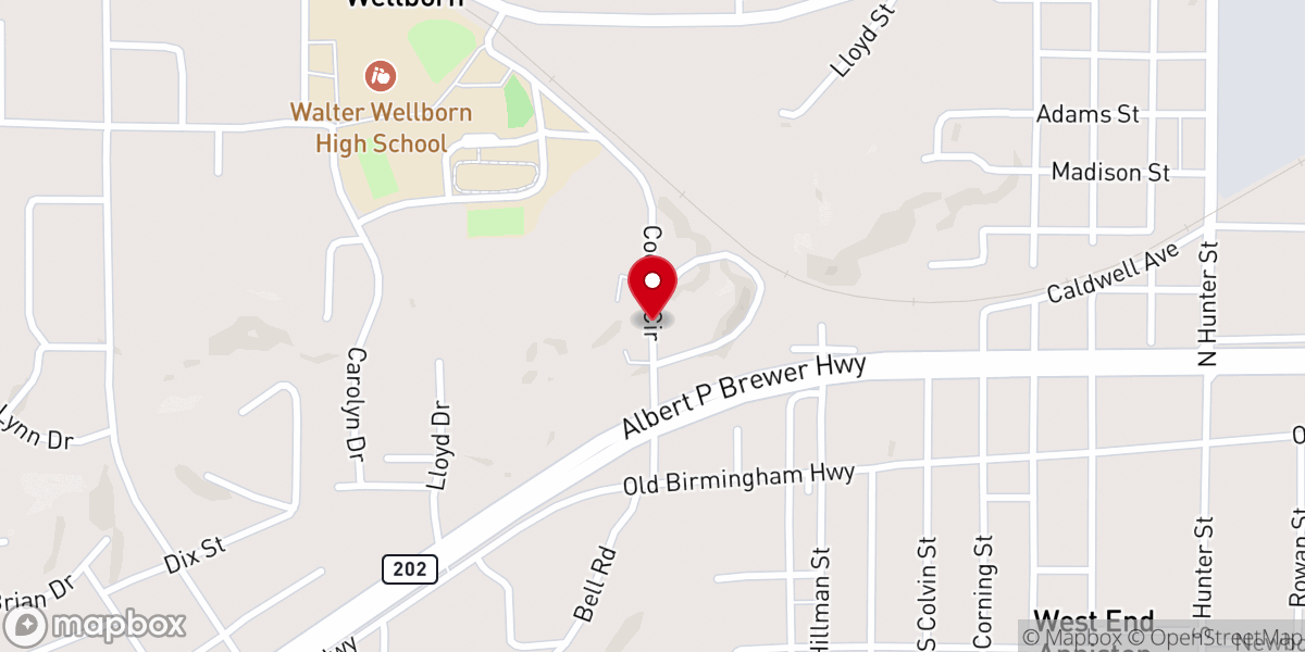 Map showing location of Pinegrove Chapel