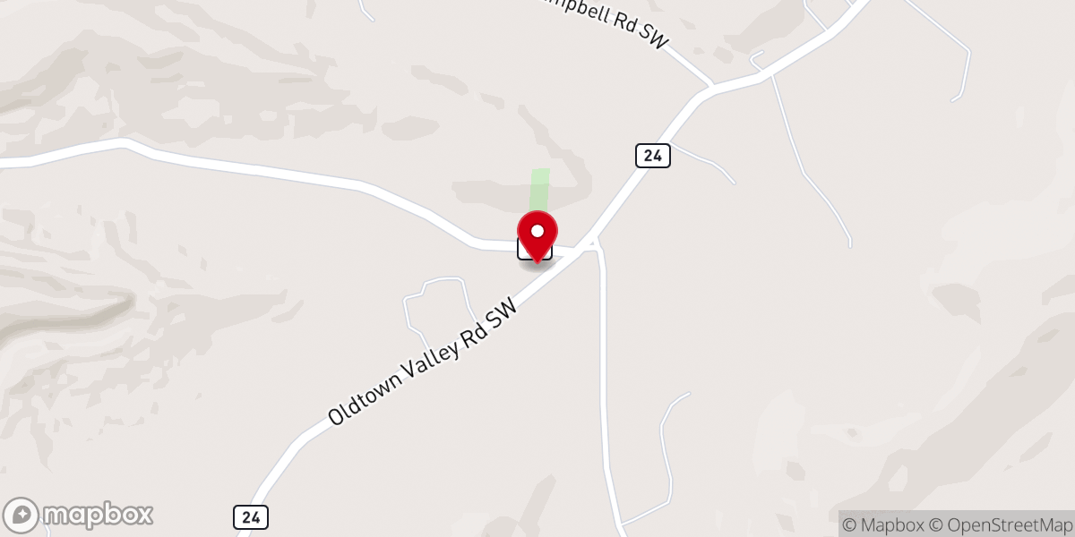 Map showing location of St Peter's Church of Oldtown Valley