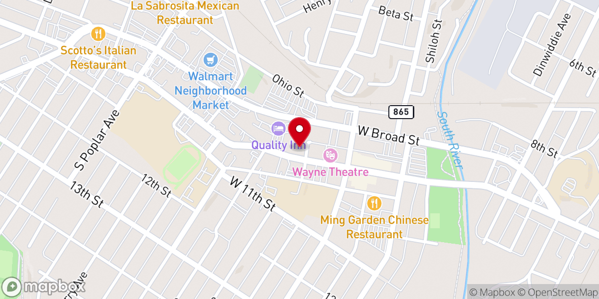 Map showing location of Main Street United Methodist Church