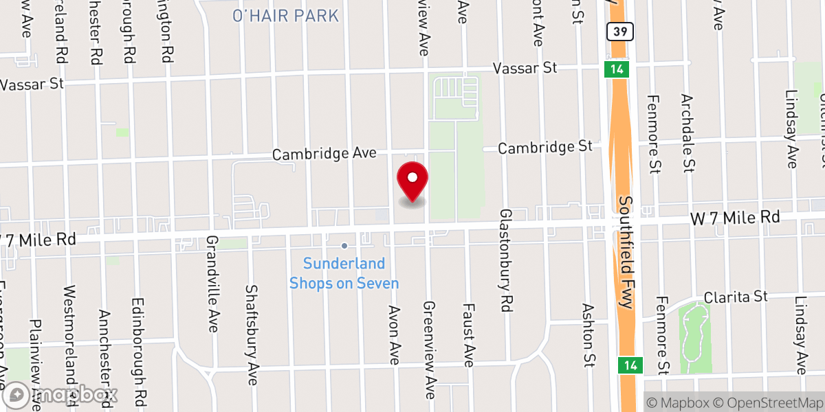 Map showing location of Calvary Presbyterian Church
