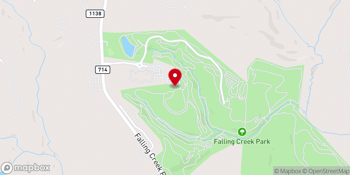 Map showing location of Falling Creek Park