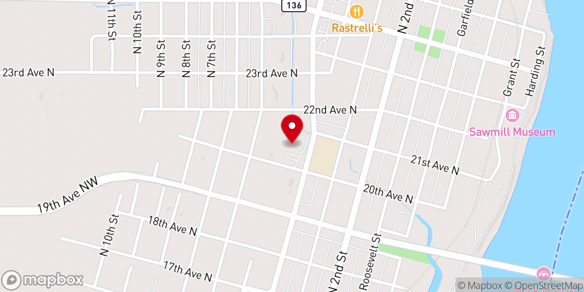 Map showing location of First Baptist Church