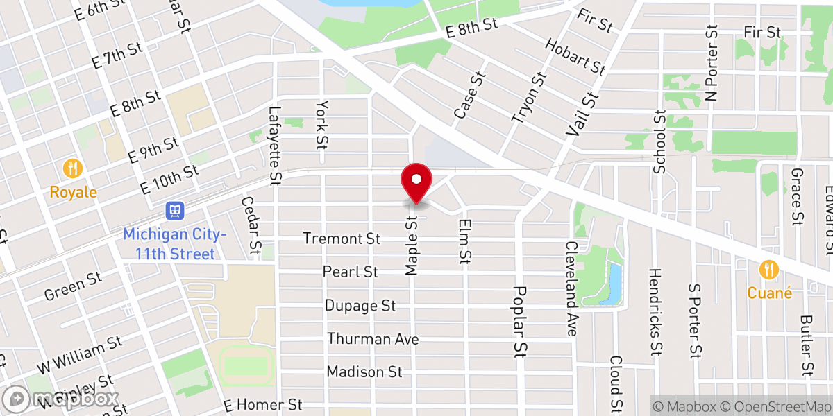 Map showing location of Pentecostals of Michigan City