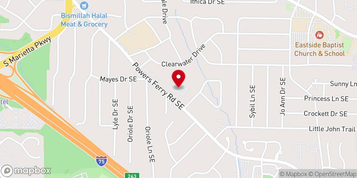 Map showing location of John Knox Presbyterian Church