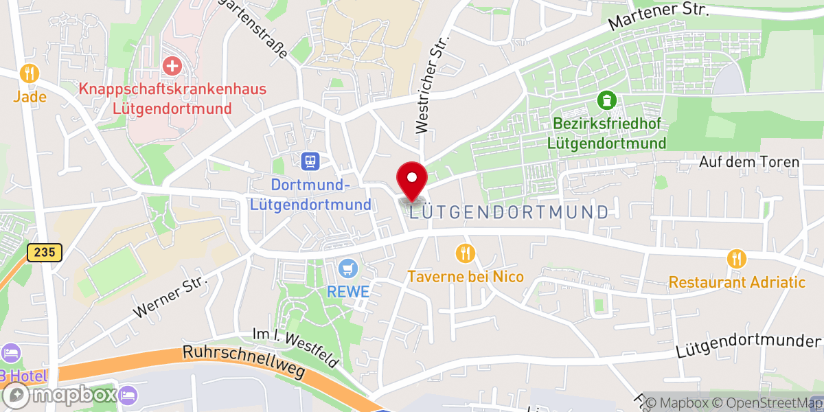 Map showing location of Bartholomäus-Kirche - Ev. Christus-Kirchengemeinde Dortmund