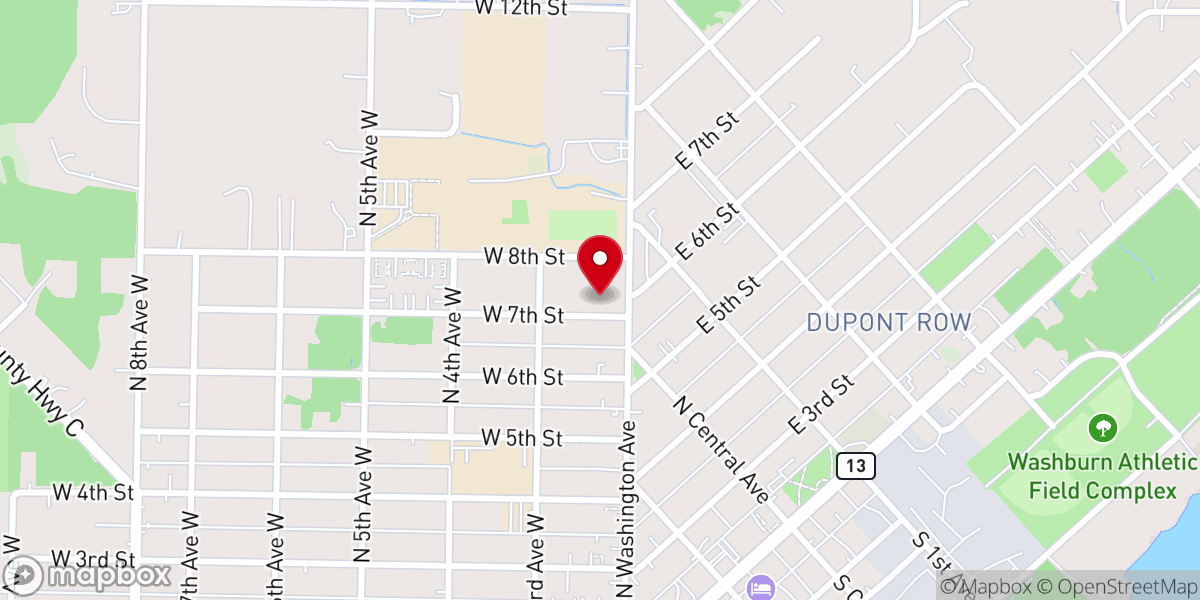 Map showing location of St. Louis Catholic Church