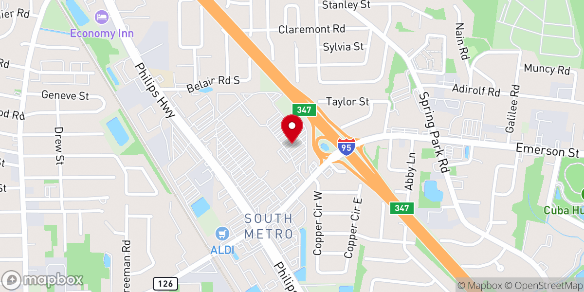 Map showing location of Southside Church of God in Christ Inc
