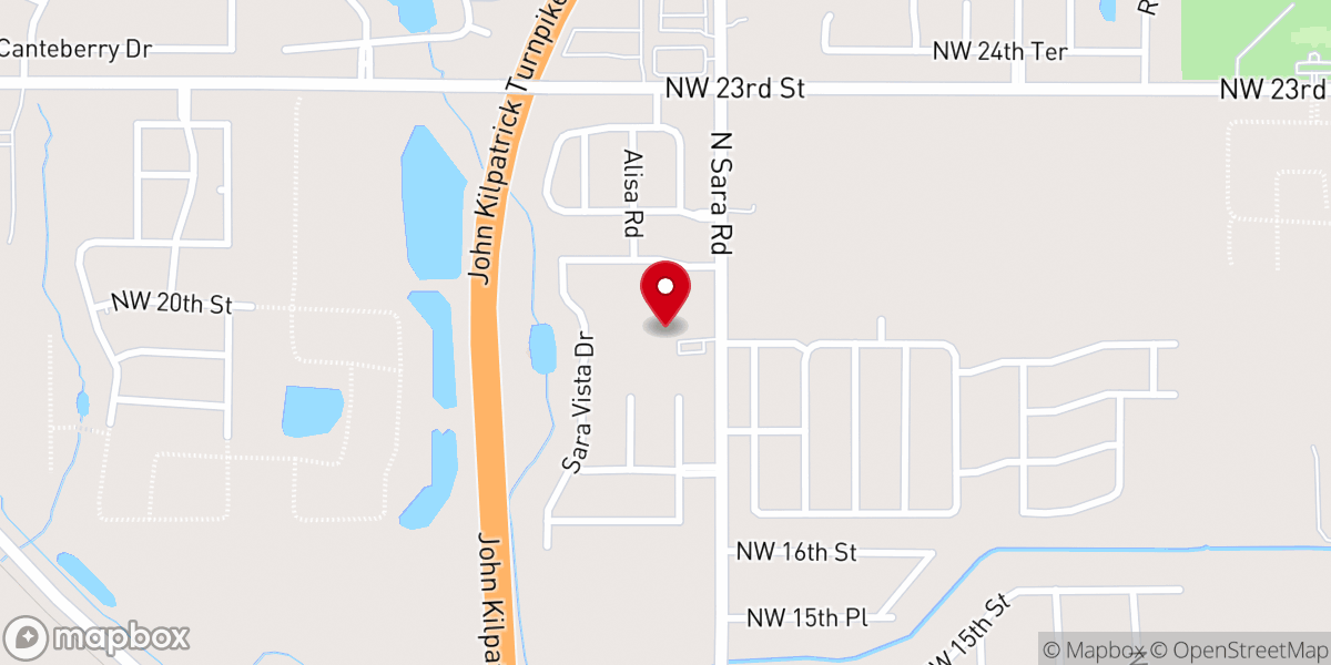 Map showing location of Sara Road Baptist Church