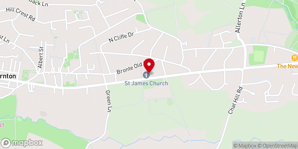 Map showing location of St. James’ Church, Thornton