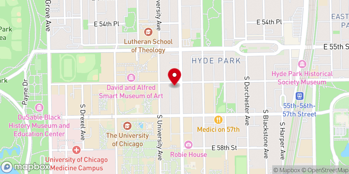Map showing location of Hyde Park Union Church