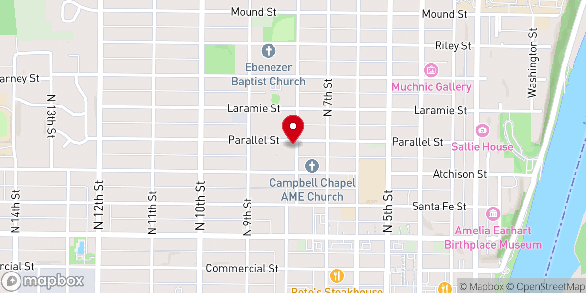 Map showing location of Church of the Nazarene