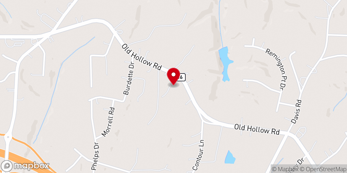 Map showing location of Liberty Baptist Church