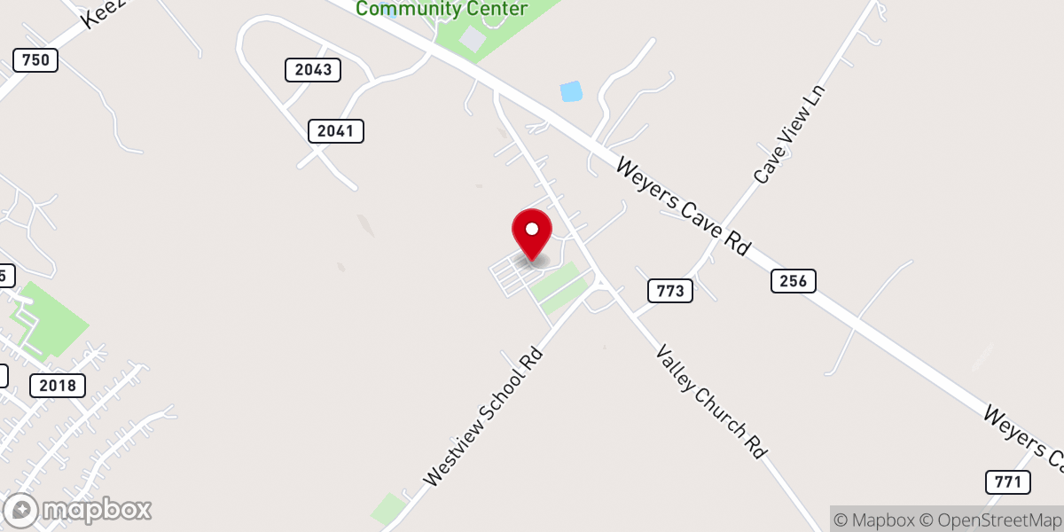 Map showing location of Pleasant Valley Church of the Brethren