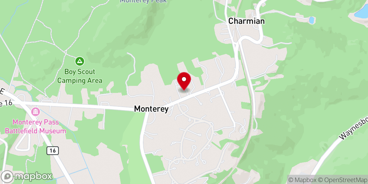 Map showing location of Hawley Memorial Presbyterian Church