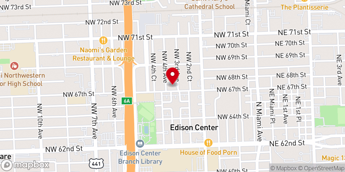 Map showing location of The Brook Miami