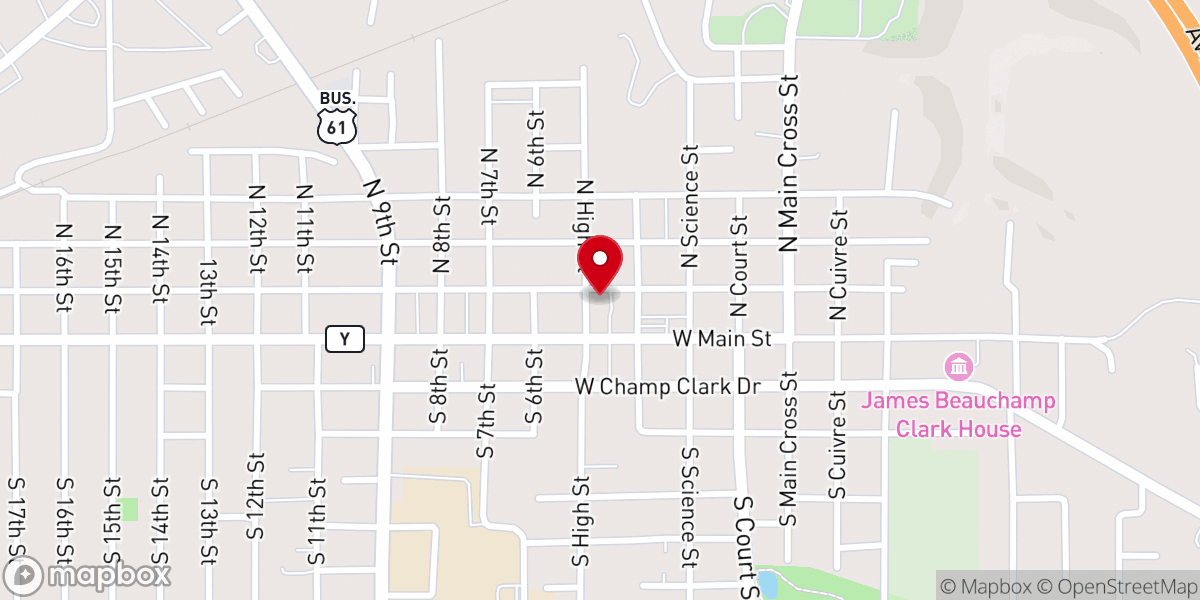 Map showing location of Christian Church-Disciples