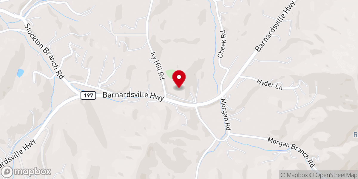 Map showing location of Morgan Hill Church