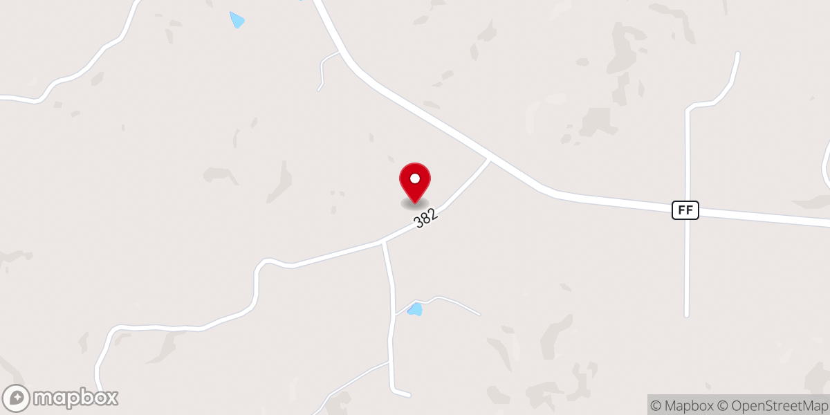 Map showing location of Wayne County Southern Baptist camp