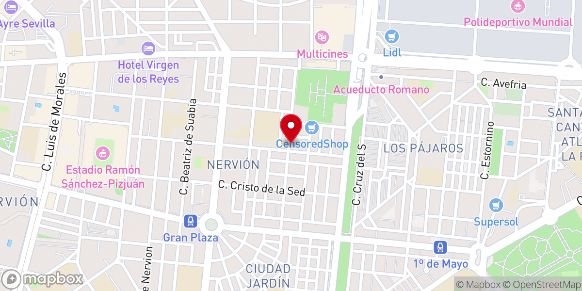 Map showing location of Iglesia de Cristo en Sevilla