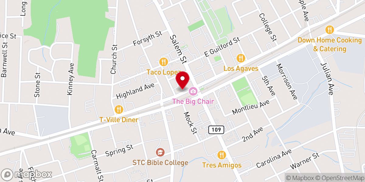 Map showing location of Hc He Cares Church