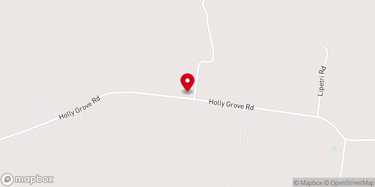 Map showing location of Holly Grove Baptist Church