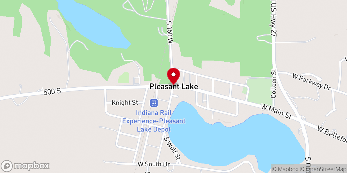 Map showing location of Pleasant Lake
