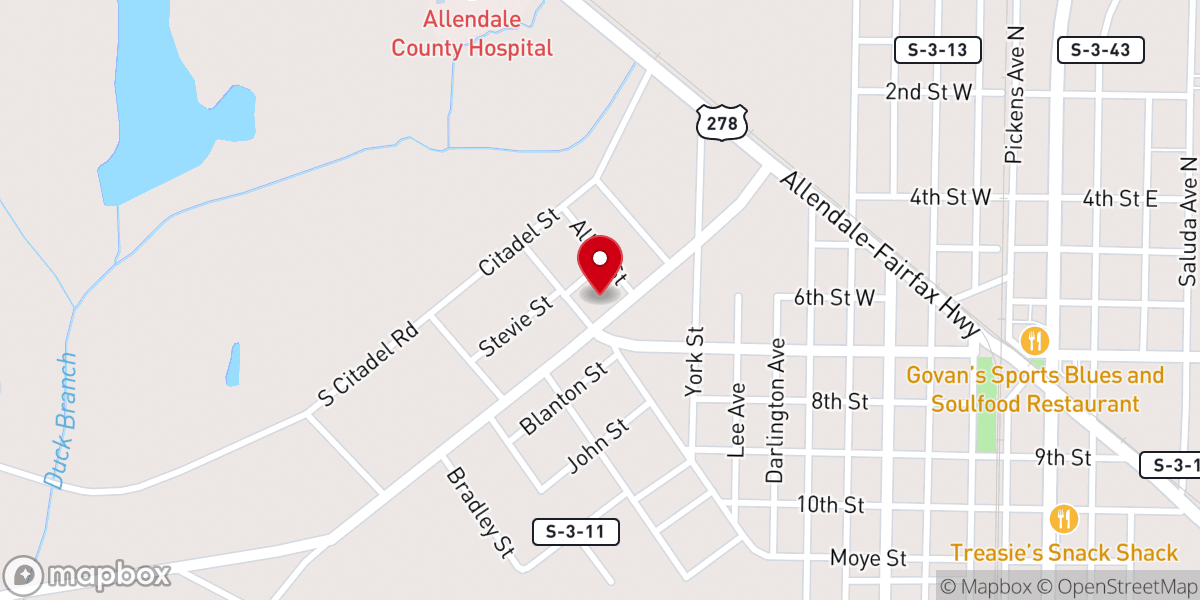 Map showing location of Bellinger Chapel Methodist Church
