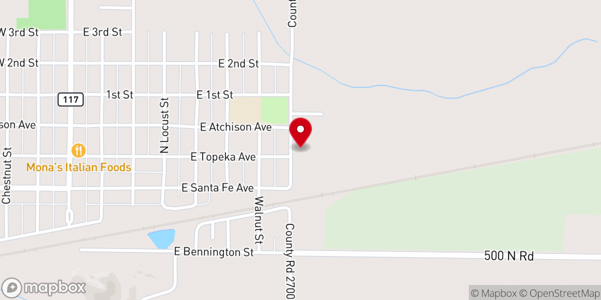 Map showing location of St John's Lutheran Church