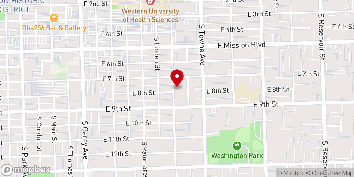 Map showing location of Primera Iglesia Bautista de Pomona