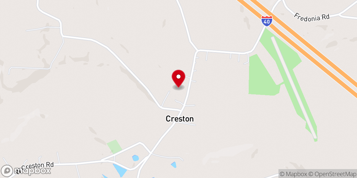 Map showing location of Creston Baptist Church