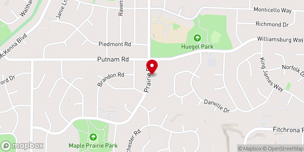Map showing location of Meadowood Baptist Church