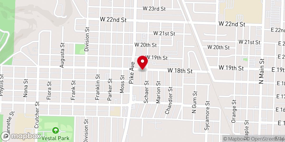 Map showing location of Gardner Memorial United Methodist