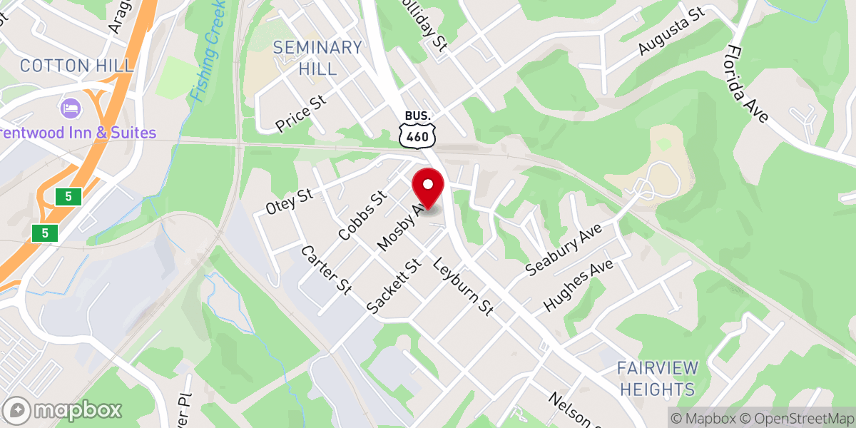 Map showing location of Fairview Christian Church