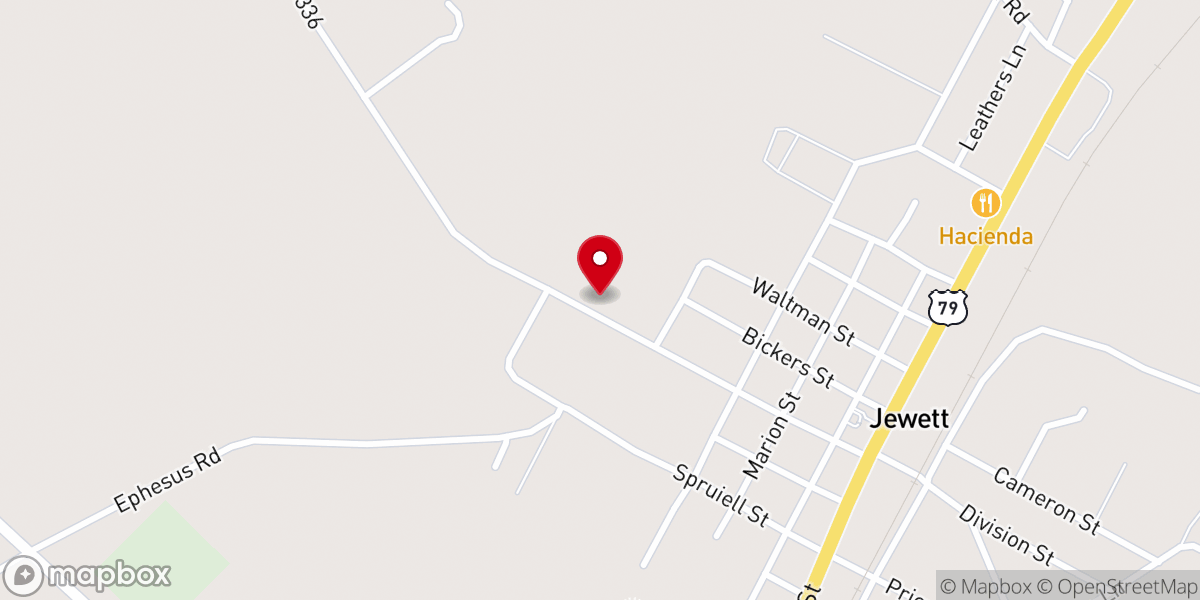 Map showing location of Mt Olive Baptist Church