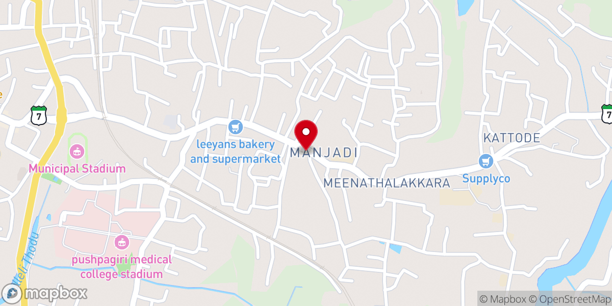 Map showing location of St.Thomas Evangelical Church Of India (STECI) Headquarters Office Manjadi, Thiruvalla