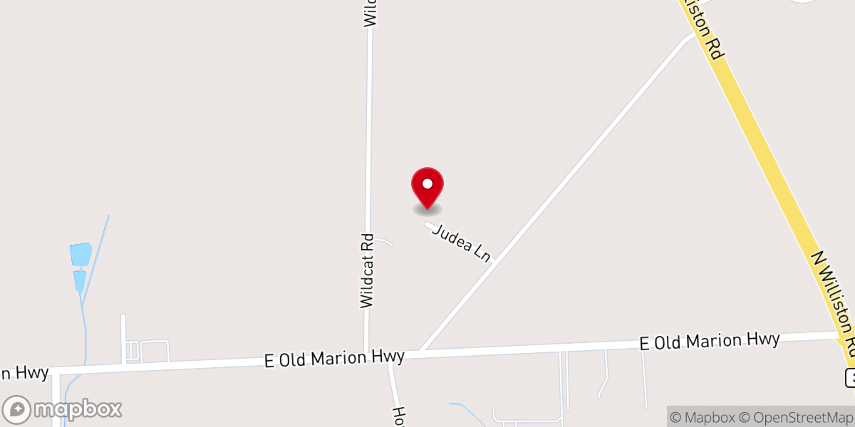 Map showing location of Judea Apostolic Church
