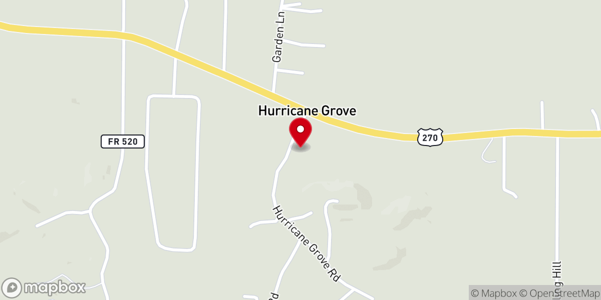 Map showing location of Hurricane Grove Primitive Baptist Church