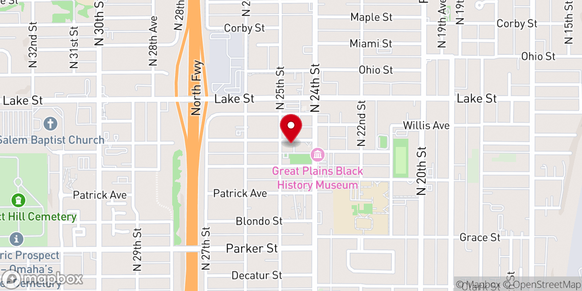 Map showing location of Saint Benedict Church