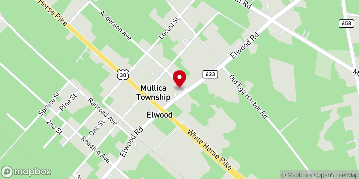 Map showing location of Elwood Gaskill United Methodist Church