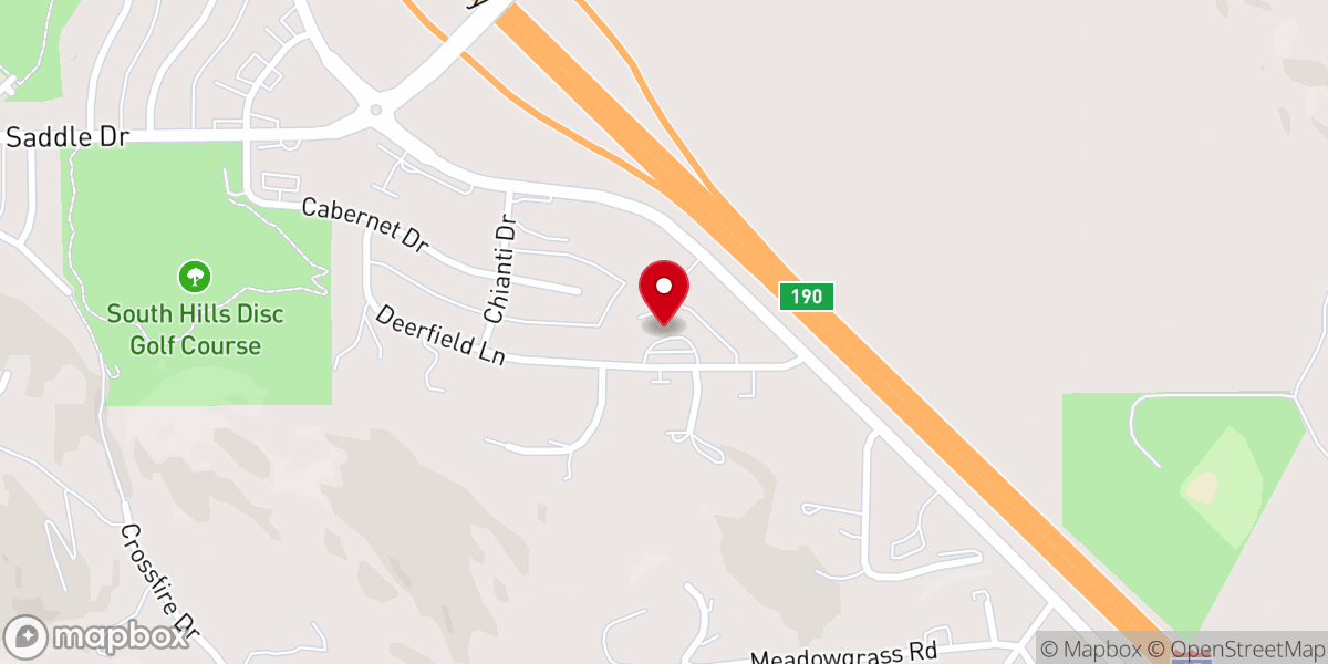 Map showing location of South Hills Church of Christ