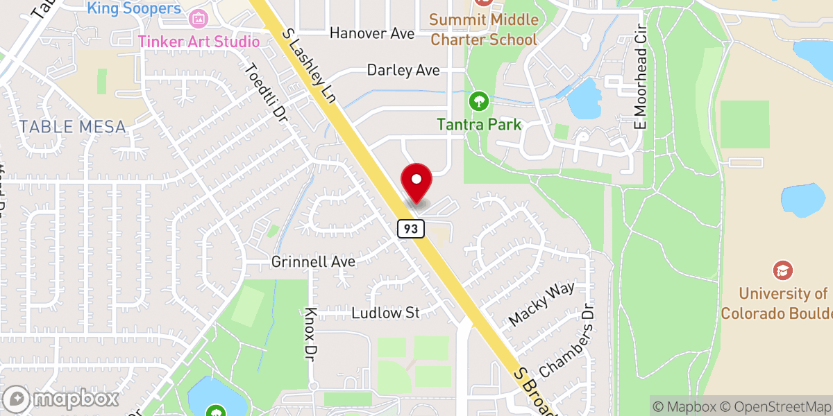 Map showing location of Cornerstone Boulder Church