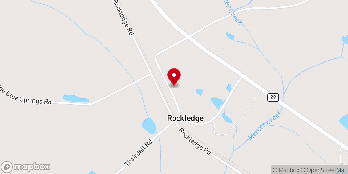 Map showing location of Rockledge Methodist Church