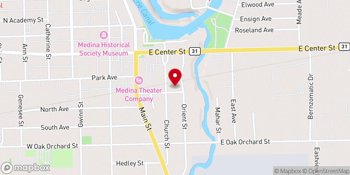Map showing location of Medina Area Association Of Churches