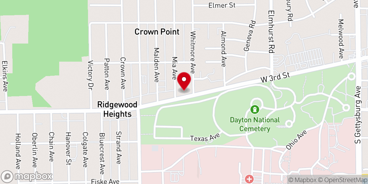 Map showing location of Third Street Baptist Church