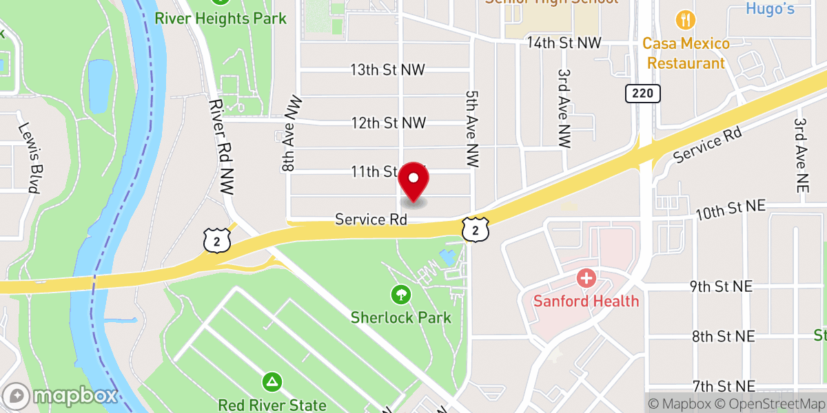 Map showing location of Mendenhall Presbyterian Church