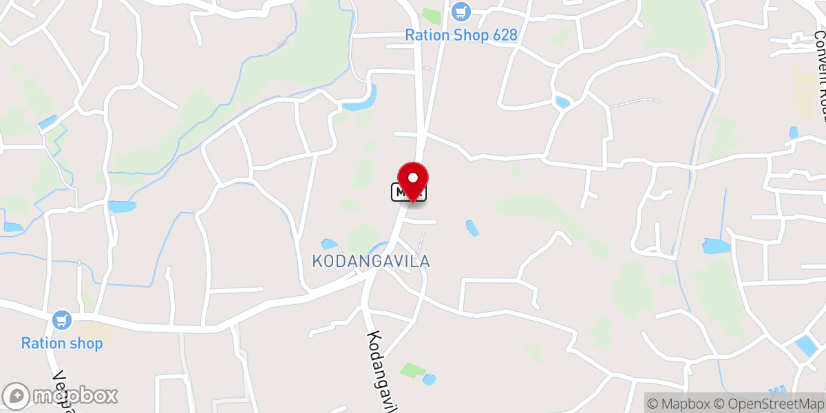Map showing location of St. George's Syro-Malankara Catholic Church, Kodangavila