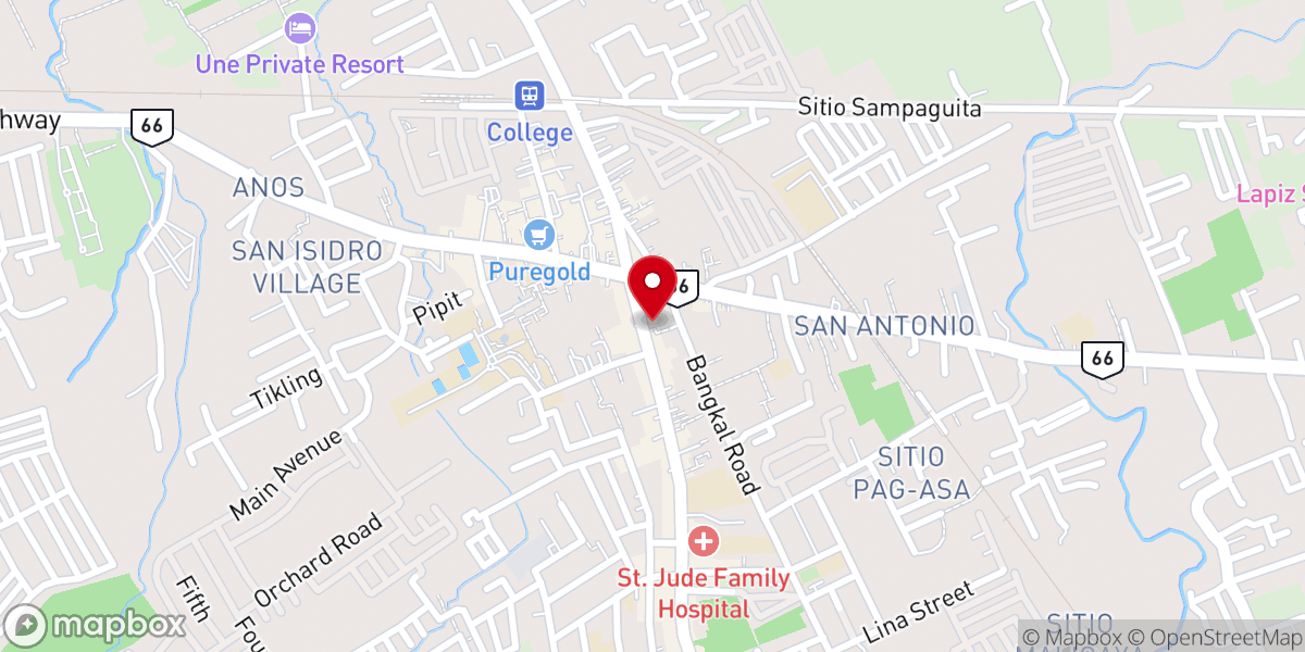 Map showing location of San Antonio de Padua Parish Church